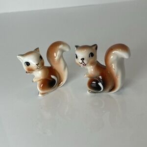 Vtg MCM miniature Squirrel Family bone china figurines